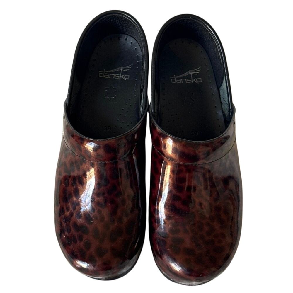 Dansko Professional Brown Tortoise Shell Leather Clogs Womens Sz 39/US 8.5-9 EUC - Picture 5 of 11
